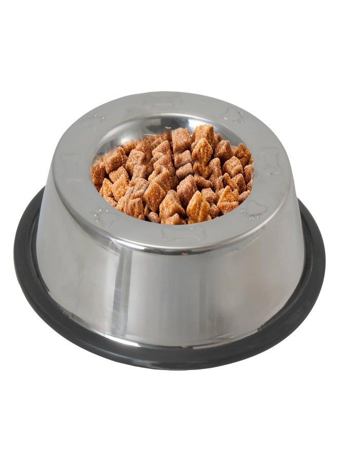 PLUMM Get Plumm Stainless Steel Pet Bowls for Dogs|Dog Food and Water Bowl|Bowl with Anti-Skid Rubber Base|Easy to Clean|Pet Feeder Water Food Bowl|Dog and Cat Feeding Bowl - GreyL_21 cm,H_6 cm,W_21 cm - Image 1